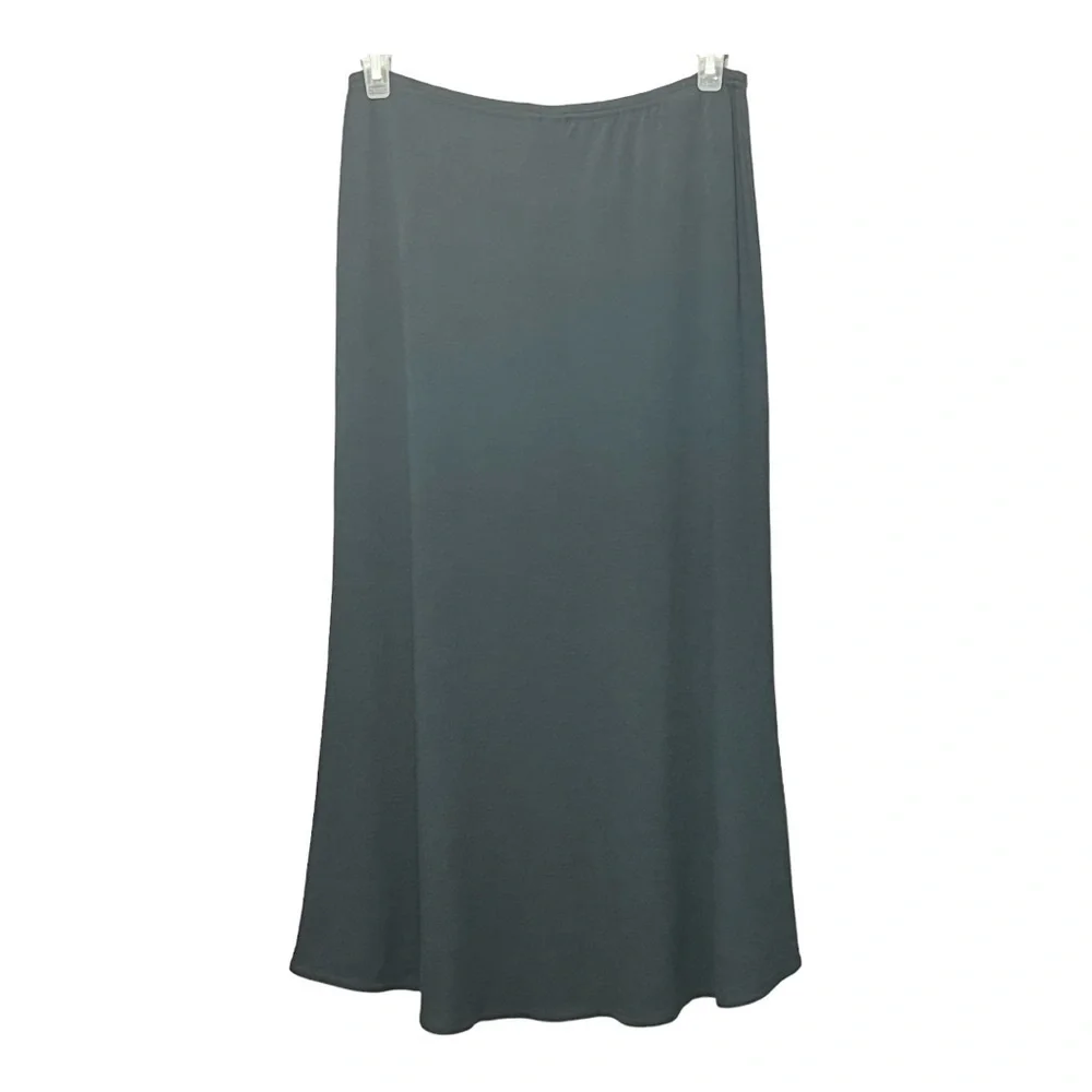 Bryn Walker Wool Skirt Muted Black Large Pull-On Midi/Maxi Classic Minimalist